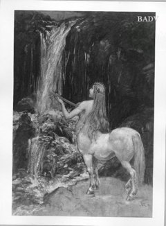 Female centaur near a cascade by Hans Thoma