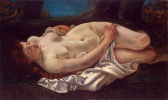 Femme couchée by Gustave Courbet