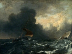 Fishing Boats off the Coast in a Gale by Ludolf Bakhuizen