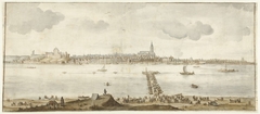 Gezicht op Nijmegen vanover de Waal by Unknown Artist