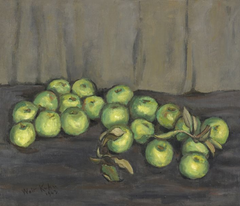 Green Apples with Gray Curtain by Walt Kuhn