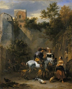 Halt at an Inn by Nicolaes Pieterszoon Berchem