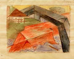 Haus und Brücke by Franz Marc