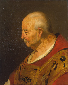 Head of a Bald Old Man in Profile by Jacob Adriaensz Backer