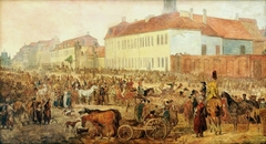 Horse market in Warsaw by Jean-Pierre Norblin de La Gourdaine by Jean-Pierre Norblin de La Gourdaine