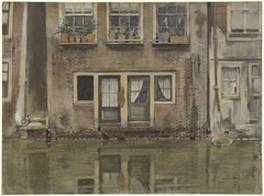 Huizen aan een gracht te Amsterdam by Willem Witsen