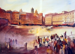 in piazza del campo a siena by Alessandro Andreuccetti