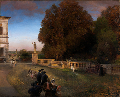 In the Park of the Villa Borghese by Oswald Achenbach