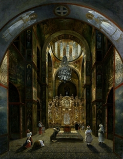 Interior of the Saint Sophia's Cathedral in Kiev. by Michail Makarowitsch Saschin