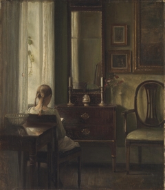 Interior with a Girl Reading by Carl Holsøe