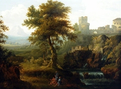 Italianate Landscape with River and Castle by Anonymous