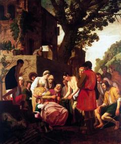 Jacob is shown Joseph's Bloody Cloak by Claes Corneliszoon Moeyaert