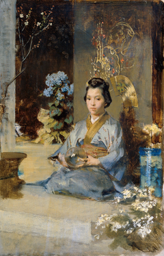 Japanerin in einem Zimmer by Julius Victor Berger