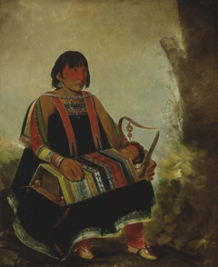 Jú-ah-kís-gaw, Woman With Her Child in a Cradle by George Catlin