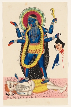 Kali Trampling Upon Shiva by Unknown Artist