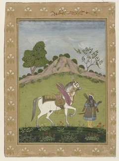 Kalki met zijn witte paard Devadatta by Unknown Artist