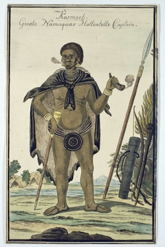 Karmoeb, kapitein van de Grote Namaquas der Khoi by Unknown Artist