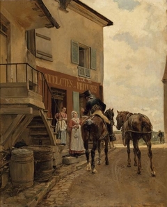 L'Auberge du Pont de Poissy by Jean-Louis-Ernest Meissonier