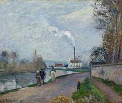 L'Oise à Pontoise, temps gris by Camille Pissarro