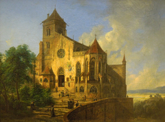 Landscape with a church by Domenico Quaglio the Younger