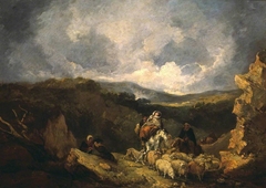 Landscape with Figures and Sheep by Thomas Barker