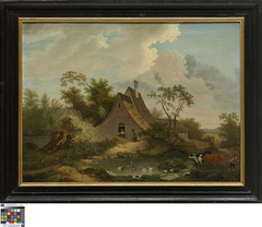 Landschap met hoeve by Thomas Joseph Liebaert