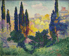 Les cyprès à Cagnes by Henri-Edmond Cross by Henri-Edmond Cross