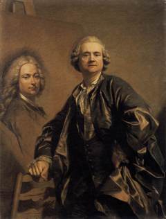 Louis Michel Van Loo painting a Portrait of his Father Jean Baptiste by Louis-Michel van Loo