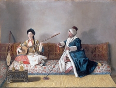 M. Levett et Mlle. Hélène Glavany en costume turc by Jean-Etienne Liotard