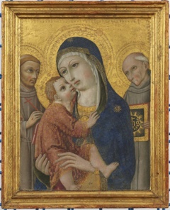 Madonna and child with Sts Francis of Assisi and Bernardino of Siena by Sano di Pietro