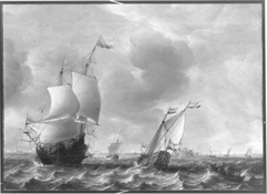 Marine mit Fort Rammekens bei Vlissingen by Jan Abrahamsz Beerstraaten