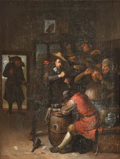 Men Carousing and a Man playing a Flute by Egbert van Heemskerk