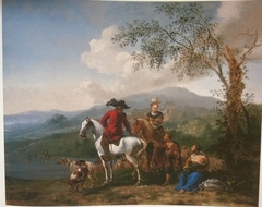 Mountain Landscape with Horsemen and Shepherds by Hendrick Mommers