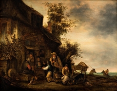 Musicians Outside the Tavern by Jan van Hens