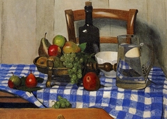 Nature morte avec nappe à carreaux bleue by Félix Vallotton