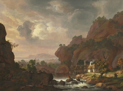 Nordic Landscape with a Thatched Cottage by Johan Christian Dahl