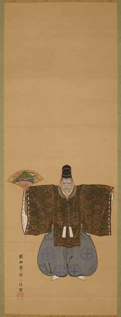 Okina [center of a triptych of the Noh roles Senzai, Okina, and Sanbaso] by Kanō Kazunobu