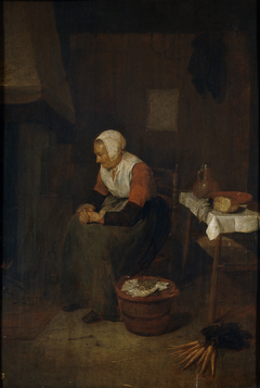 Old Woman by a Fireplace by Quirijn van Brekelenkam