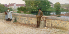 On the Bridge at Grez by John Lavery