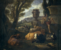 Paisaje romano (el Campo Vacino de Roma) by Pieter van Bloemen