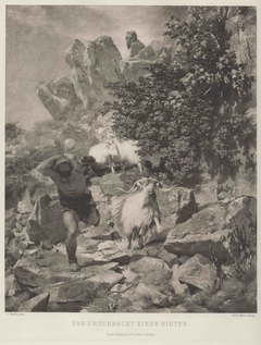 Pan terrifies a shepherd by Arnold Böcklin