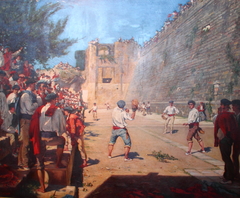 Partie de pelote sous les remparts de Fontarabie by Gustave Colin