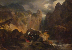 Paysage avec la mort de Roland by Achille Etna Michallon