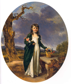 Petite fille au panier de fleurs by Marguerite Gérard