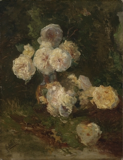 Pink and yellow roses by Paul Joseph Constantin Gabriël