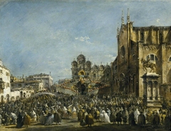 Pope Pius VI blessing the People of Venice in 1782 by Francesco Guardi