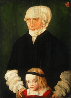 Portrait of Margaret Urmiller, née Schwab, and Her Daughter by Barthel Beham