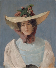 Portrett av skuespillerinnen Agnes Mowinckel by Christian Krohg