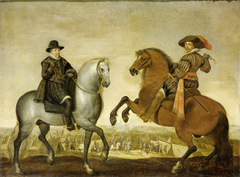 Princes Maurits and Frederik Hendrik on horseback by Pauwels van Hillegaert