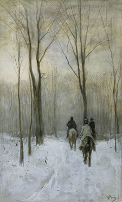 Riders in the Snow in the Haagse Bos by Anton Mauve